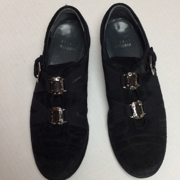 Stuart Weitzman Suede Metal Detail Sneakers Sz 5 - Picture 4 of 12